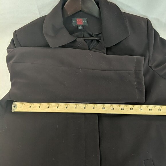 Gallery Dark Purple Long Trench Coat Jacket Lined Women's Small S Fall Winter - Picture 13 of 16